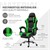 Scaun de masaj pentru jocuri negru / verde PU din piele ML Design