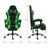 Massage Gaming Chair Black/Green PU Leather ML Design