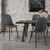Conjunto de 4 cadeiras de jantar com estofo em veludo antracite e pernas de metal, incluindo material de montagem ML-Design