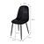 Scaun de masa set de 4 scaune cu tapi?erie din catifea neagra ?i picioare metalice, inclusiv material de asamblare ML-Design