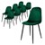 Dining chair set of 8 with backrest Dark green Kitchen chair with microfiber velvet cover ML-Design