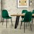 Dining chair set of 4 with backrest Dark green Kitchen chair with microfiber velvet cover ML-Design