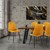 Dining chair set of 4 with backrest mustard yellow Kitchen chair with microfiber velvet cover ML-Design