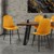 Dining chair set of 4 with backrest mustard yellow Kitchen chair with microfiber velvet cover ML-Design