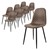 Dining chair set of 8 with backrest Brown kitchen chair with imitation leather cover ML-Design