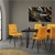 Dining chair set of 4 mustard yellow velvet cover with metal legs incl. assembly material ML-Design