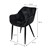 Scaun de sufragerie Set de 2 scaune de sufragerie cu husa din catifea neagra ?i picioare metalice, inclusiv material de asamblare ML-Design