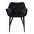 Dining chair set of 2 black velvet cover with metal legs incl. mounting hardware ML-Design