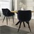 Dining chair set of 2 black velvet cover with metal legs incl. mounting hardware ML-Design