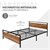 ML design metal seng sort, 200x140 cm, lavet af stålramme