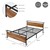 Kovová postel Rám postele s lamelovým roštom 140x200 cm cierny s dreveným celom a nohami ML dizajn
