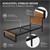 Metallinen sänky Sängyn runko, jossa on ristikkorunko 90x200 cm musta/ruskea ja puinen pääty ja jalkataso ML-muotoilu