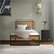Metallinen sänky Sängyn runko, jossa on ristikkorunko 90x200 cm musta/ruskea ja puinen pääty ja jalkataso ML-muotoilu