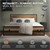 Metallsäng Sängram med spjälor 160x200 cm svart/brun med sänggavel och fotgavel i trä ML-design