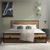 Metallsäng Sängram med spjälor 160x200 cm svart/brun med sänggavel och fotgavel i trä ML-design