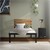 Kovová postel Rám postele s lamelovým roštem 90x200 cm cerný s dreveným celem a podnožkou ML design