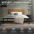 Kovová postel Rám postele s lamelovým roštem 140x200 cm cerný s dreveným celem a podnožkou ML design