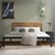 Kovová postel Rám postele s lamelovým roštem 160x200 cm cerná/hnedá s dreveným celem a podnožkou ML design