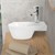 Oval håndvask med hanehul til højre 37,5x19x14 cm Hvid keramik ML-design