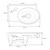 Waschbecken Ovalform ohne Überlauf 37,5x19x14 cm Weiß aus Keramik ML-Design