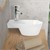 Oval-shaped washbasin without overflow 37.5x19x14 cm white ceramic ML-Design