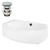 Lavabo incl. desagüe automático plateado con rebosadero 43x28x15 cm grifería cerámica blanca agujero izquierdo ML-Design