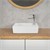 Lavabo foro rubinetto quadrato destro 40x18,5x10 cm in ceramica bianca ML-Design