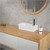 Lavabo foro rubinetto quadrato destro 40x18,5x10 cm in ceramica bianca ML-Design