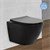 Spülrandloses Hänge-WC mit Nano Beschichtung 49,5 cm Schwarz matt aus Keramik ML-Design