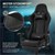 Cadeira para jogos com apoio de pés extensível Apoio de braços 2D Design ML em pele preta