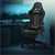 Cadeira para jogos com apoio de pés extensível Apoio de braços 2D Design ML em pele preta