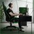Fotel gamingowy z wysuwanym podnózkiem i podlokietnikiem 2D czarny/zielony ze sztucznej skóry ML-Design