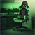 Fotel gamingowy z wysuwanym podnózkiem i podlokietnikiem 2D czarny/zielony ze sztucznej skóry ML-Design