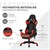 Cadeira para jogos com apoio de pés extensível Apoio de braços 2D Preto/Vermelho em pele sintética ML-Design