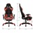 Herní židle s výsuvnou podnožkou 2D s podruckami cerná/cervená z umelé kuže ML-Design
