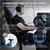 Gamingstol med udtrækkelig fodstøtte 2D-armlæn sort/blå i kunstlæder ML Design