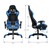 Gamingstol med udtrækkelig fodstøtte 2D-armlæn sort/blå i kunstlæder ML Design