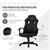Gaming chair with rocker function wide seat black leatherette ML design