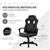 Silla gaming con función balancín asiento ancho imitación cuero blanco/negro ML-Design