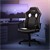 Gamingstol med vippefunktion bredt sæde sort/hvid kunstlæder ML-Design