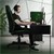 Gamingstol med vippefunktion bredt sæde sort/grønt kunstlæder ML-Design