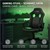 Gaming chair with rocker function wide seat black/green leatherette ML design