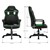 Gaming chair with rocker function wide seat black/green leatherette ML design