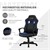 Gaming stoel met schommelfunctie brede zitting zwart/blauw imitatieleer ML-Design