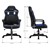 Chaise gamer avec fonction bascule assise large noir/bleu en similicuir ML-Design