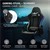 Cadeira para jogos com iluminação RGB e caixas Bluetooth Preto em pele sintética ML Design