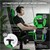 Gaming Chair with RGB Lighting &amp; Bluetooth Boxes Black/Green Faux Leather ML Design
