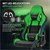 Fotel gamingowy z oswietleniem RGB i modulami Bluetooth czarny/zielony ze sztucznej skóry ML-Design