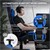 Fotel gamingowy z oswietleniem RGB i modulami Bluetooth czarny/niebieski ze sztucznej skóry ML-Design