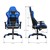 Herní židle s RGB osvetlením a Bluetooth boxy cerná/modrá v umelé kuži ML-Design